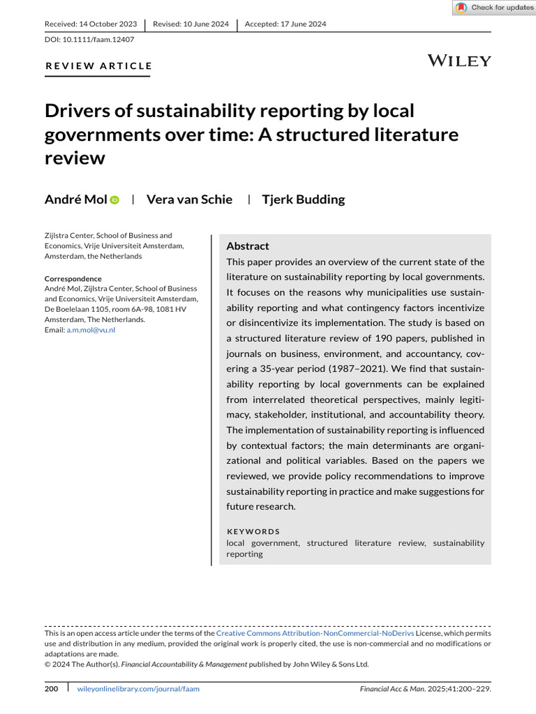 Sustainability Reporting in Local Governments | PDF | Citation ...