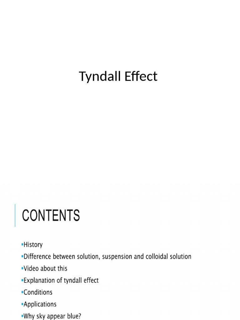 Tyndall Effect | PDF