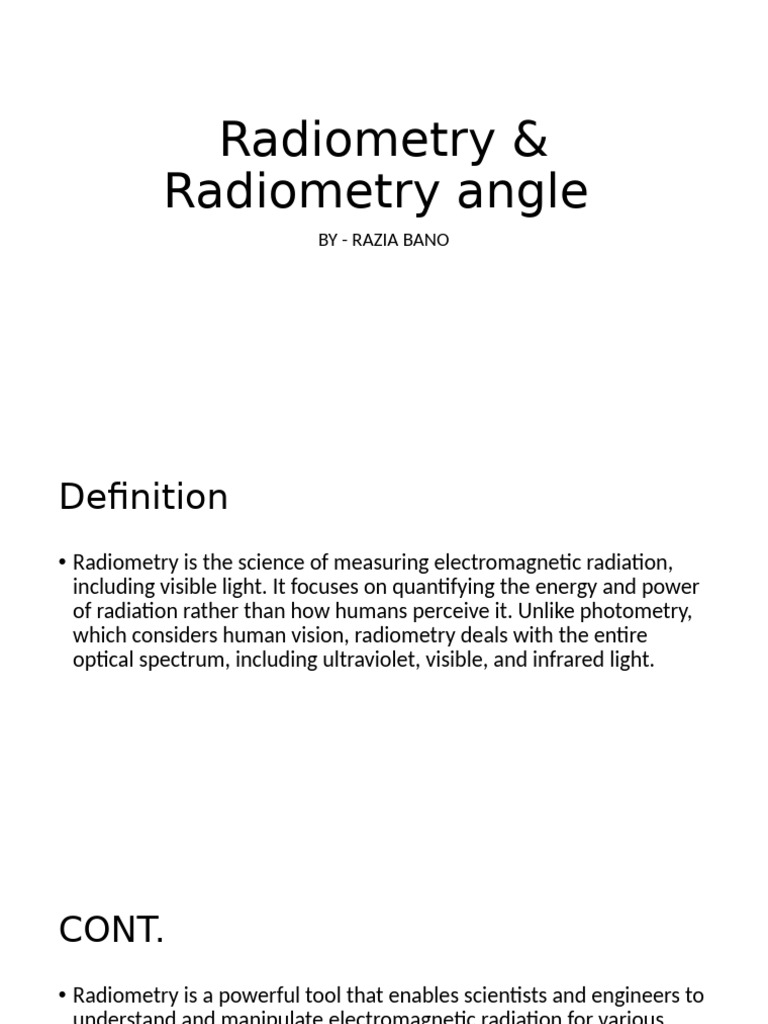 Radiometry & Radiometry Angle | PDF