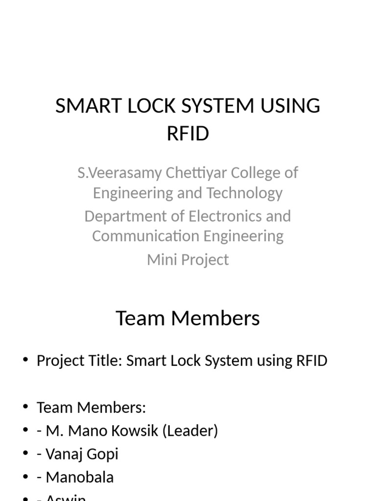 RFID-Based Smart Lock System | PDF