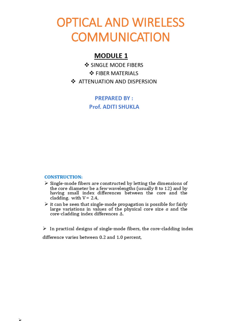 Single Mode Fiber Communication Guide | PDF | Optical Fiber ...