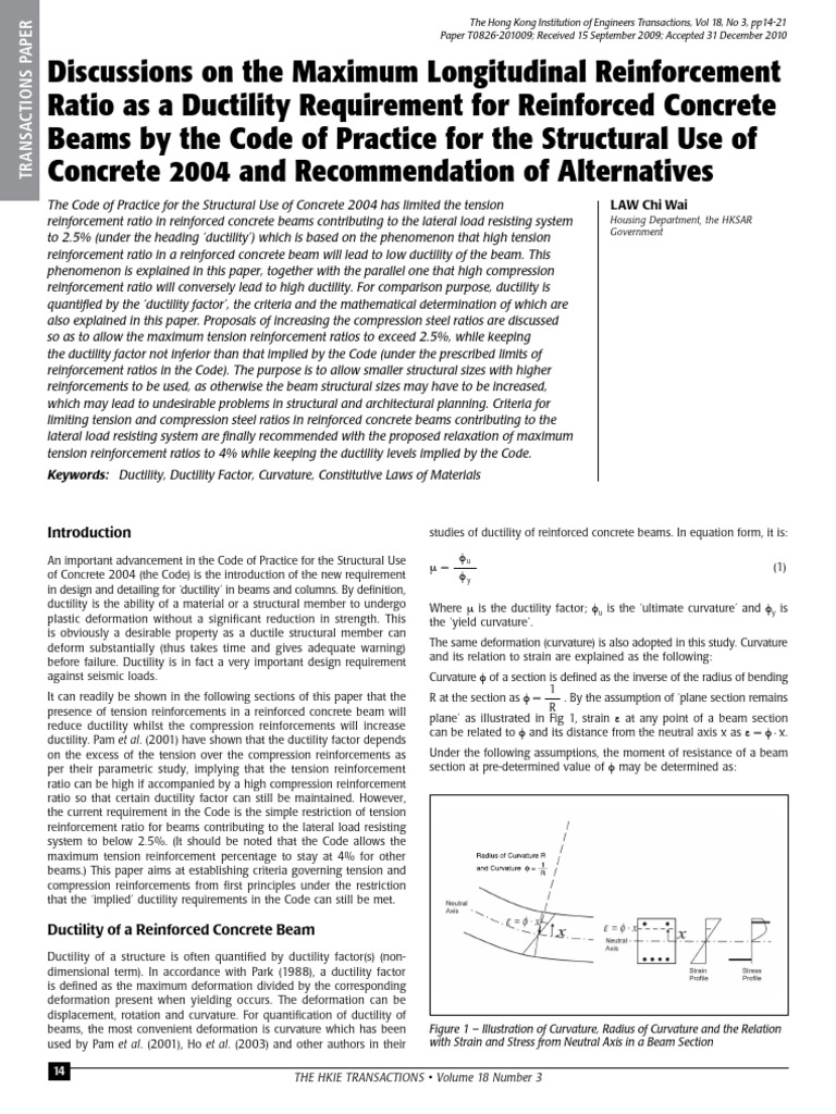 Ductility in Reinforced Concrete Beams | PDF | Beam (Structure ...
