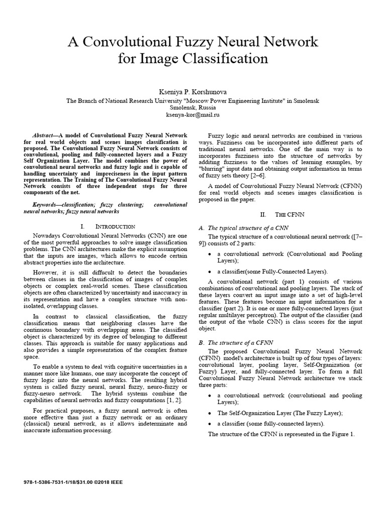 Convolutional Fuzzy Neural Network Model | PDF | Fuzzy Logic ...