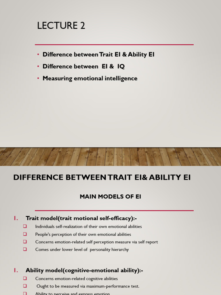Trait vs. Ability Emotional Intelligence | PDF