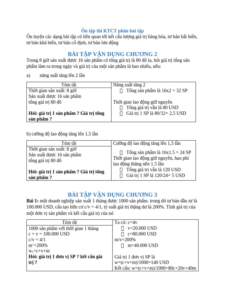 Bài Toán KTCT 1 | PDF