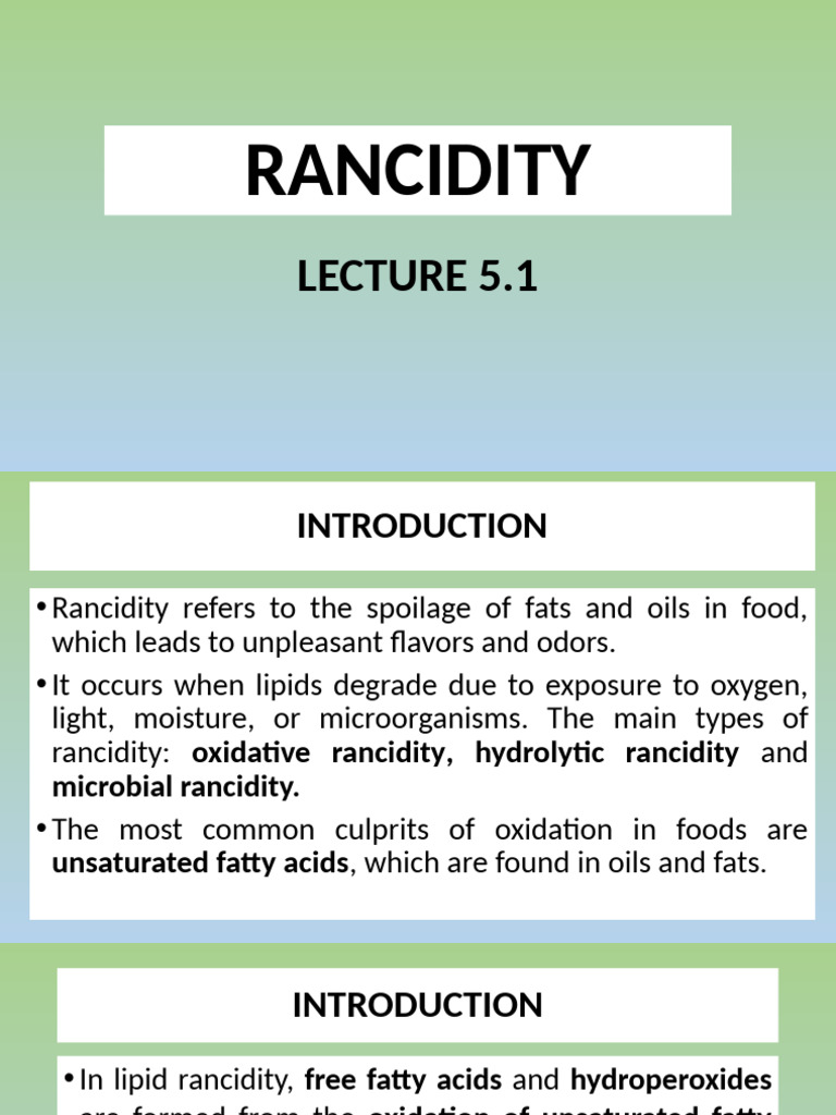 Understanding Rancidity in Foods | PDF | Organic Chemistry | Chemistry
