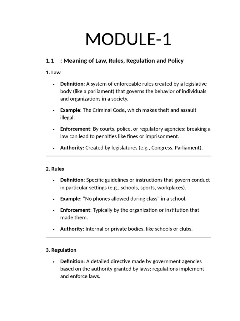 Law, Rules, Regulations, and Policies Explained | PDF | Sources Of Law ...