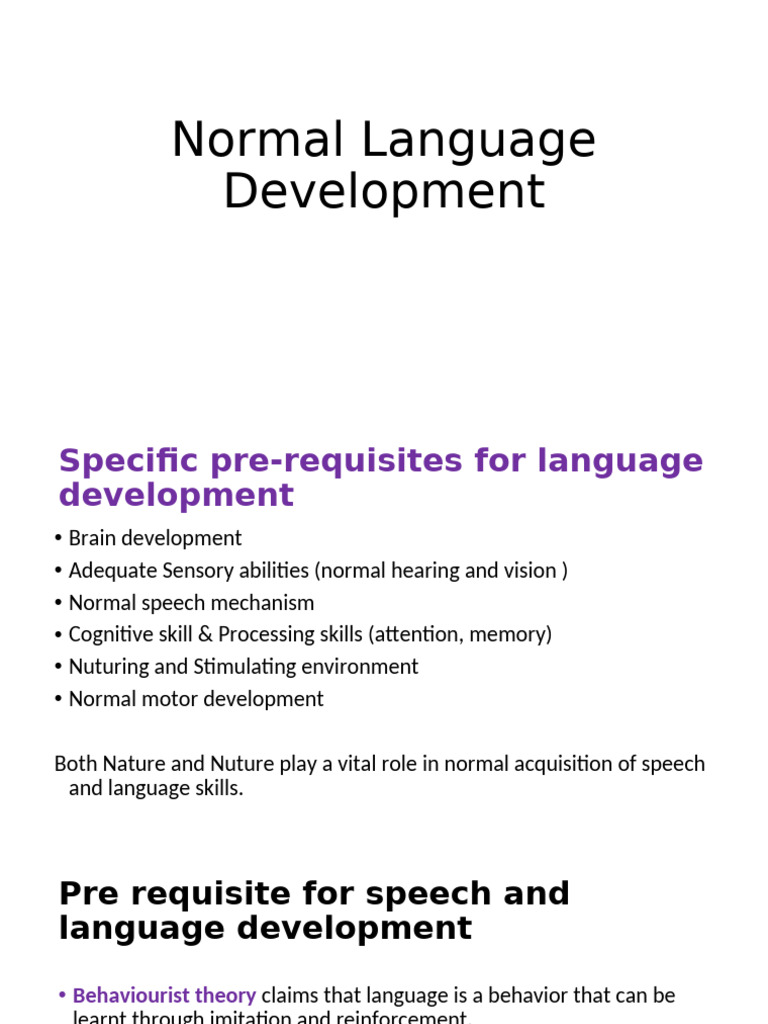Normal Language Development (3) | PDF | Language Acquisition | Language ...