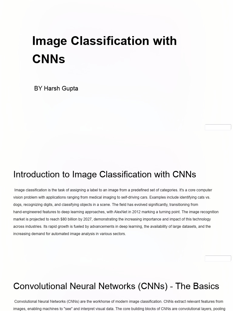 Introduction To Image Classification With CNNs | PDF | Computer Vision ...