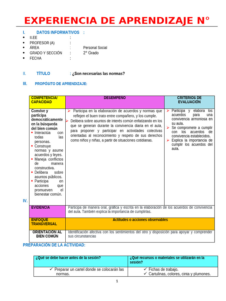Normas de Convivencia en el Aula | PDF | Salón de clases | Aprendizaje