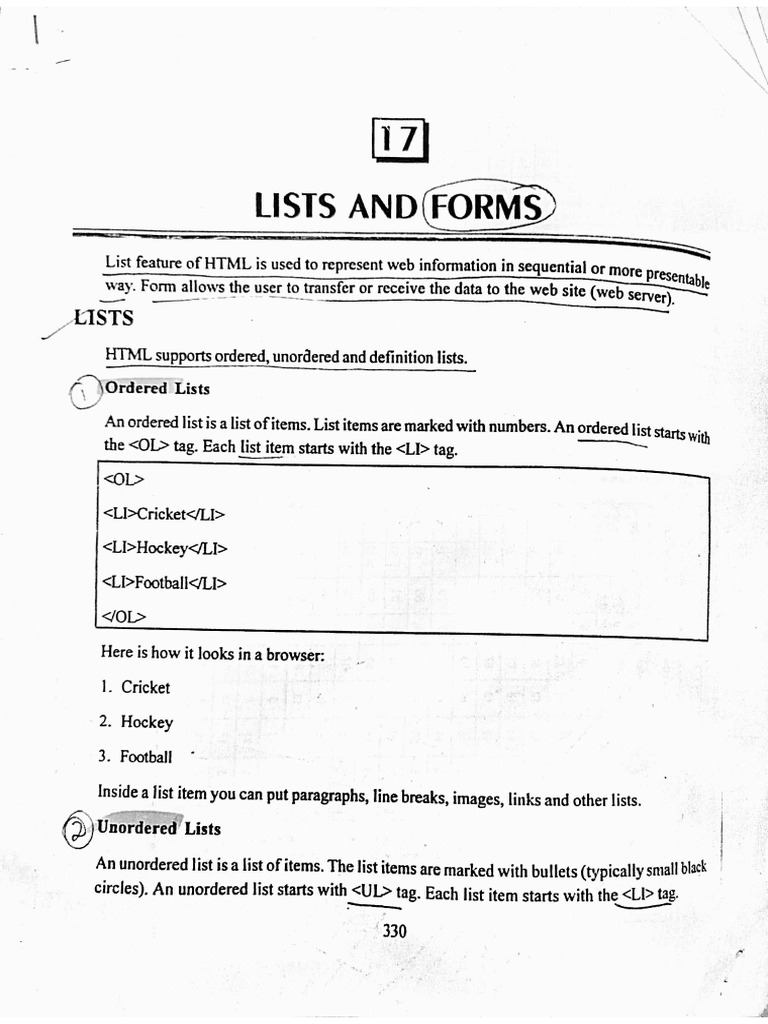 Lists and Forms | PDF