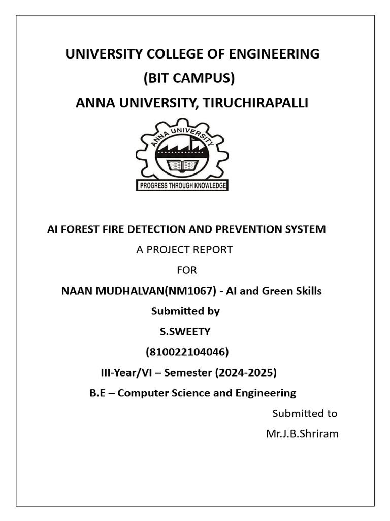Ai Forest Fire Detection And Prevention System Pdf Internet Of