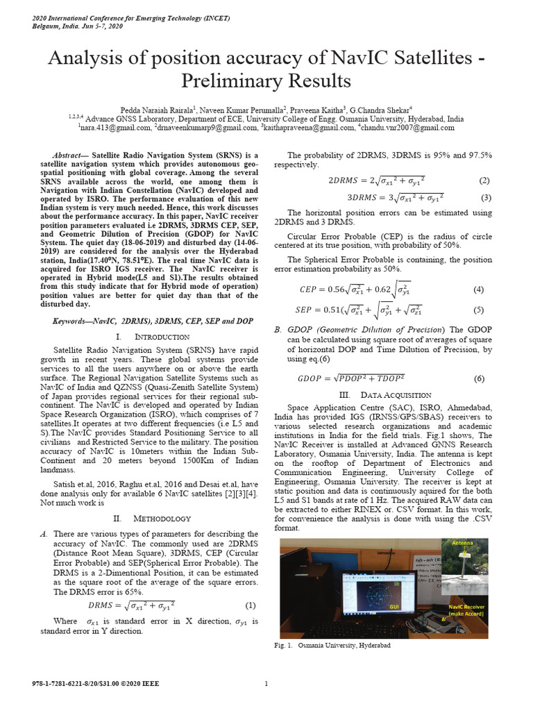 Analysis of Position Accuracy of NavIC Satellites -Preliminary Results ...