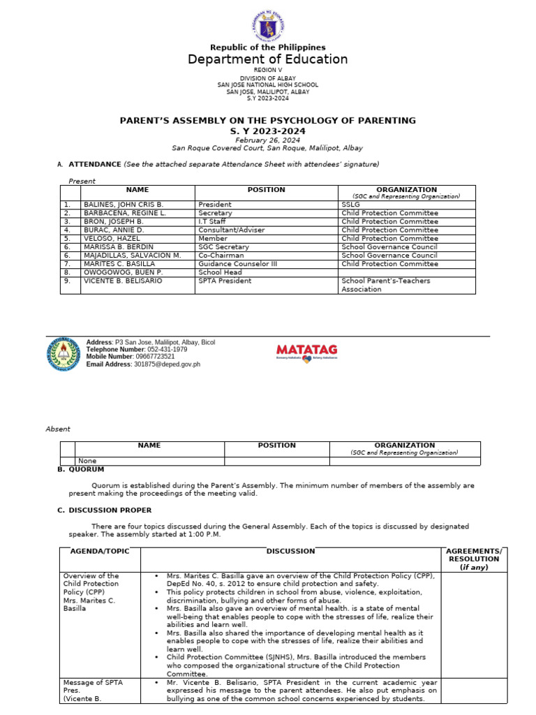 Parent Assembly on Child Psychology | PDF | Child Protection | Human ...
