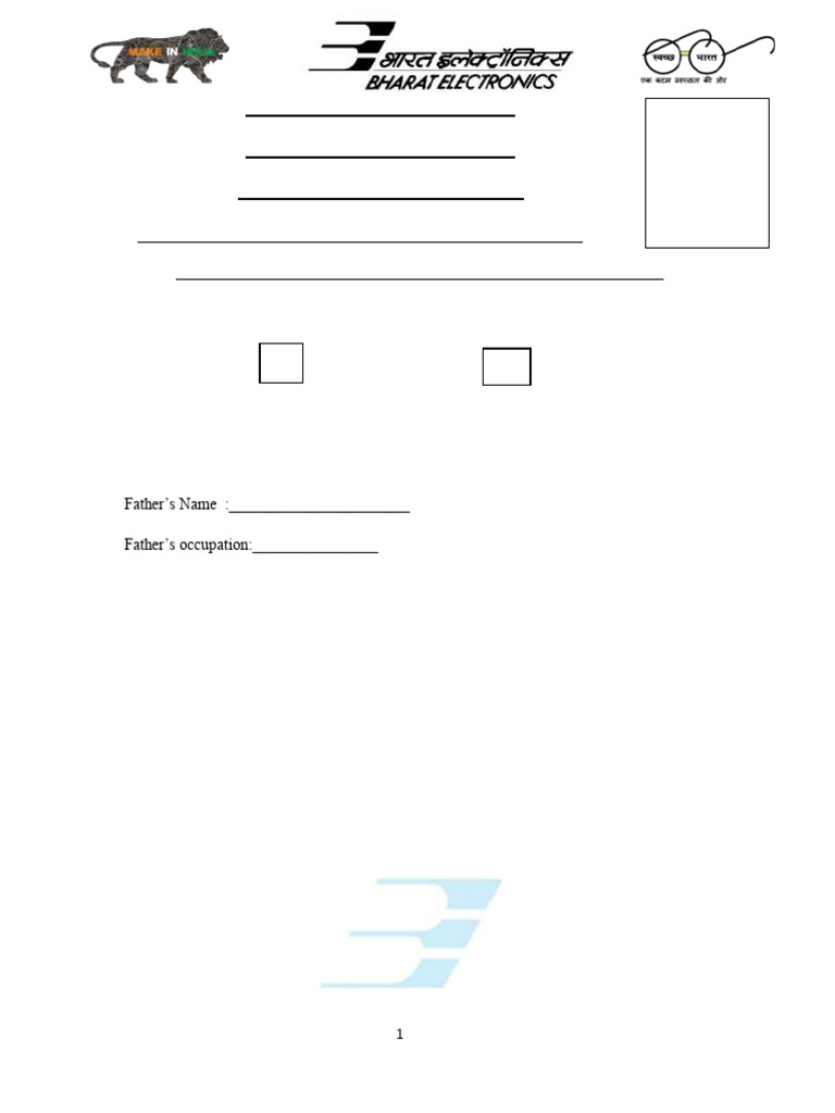 BEL Project Engineer-I Application Form | PDF