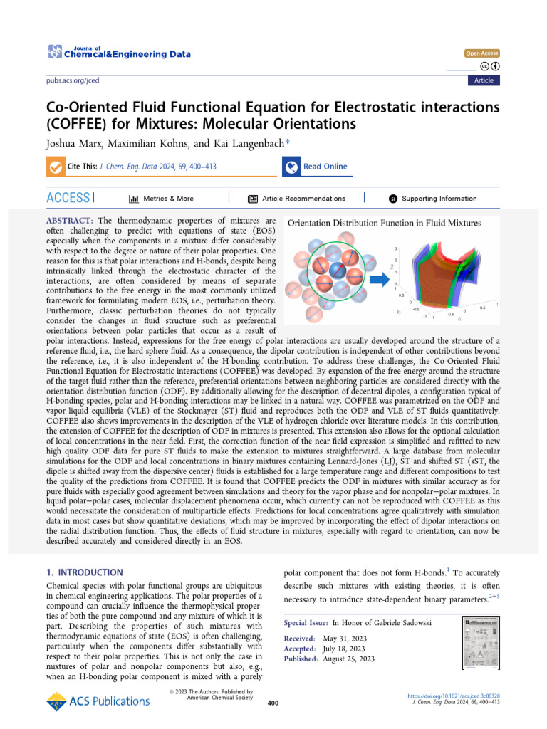 COFFEE Model for Polar Mixture Interactions | PDF | Molecular Dynamics ...