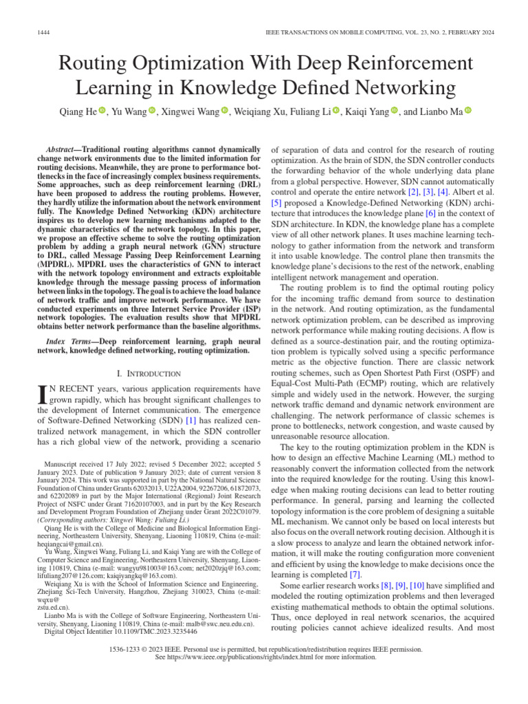 MPDRL for Routing in Knowledge Networks | PDF | Routing | Computer Network