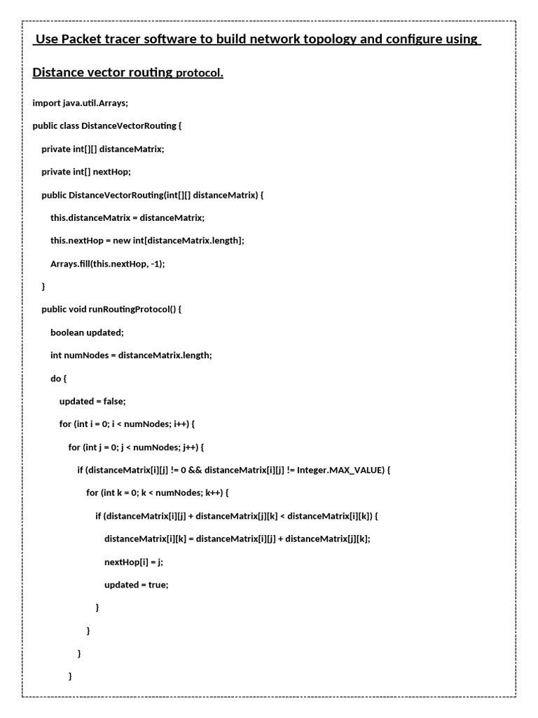 Distance Vector Routing Implementation | PDF | Routing | Network Protocols