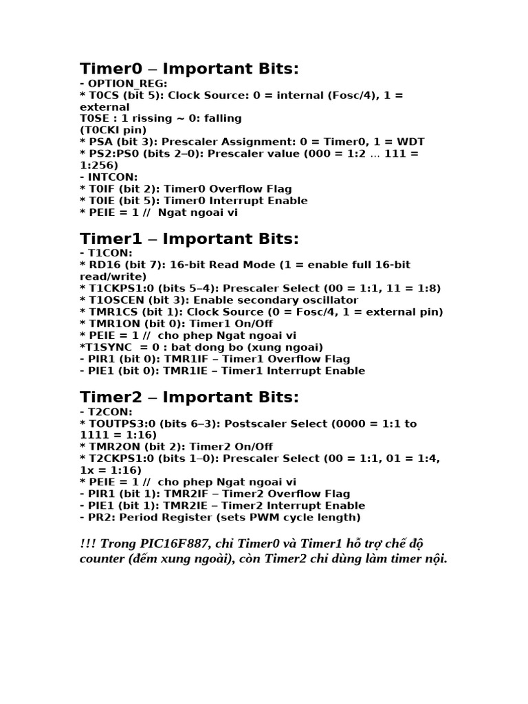 Timer0, Timer1, and Timer2 Overview | PDF