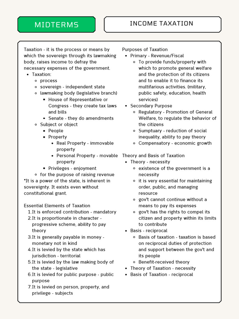 Understanding Income Taxation Fundamentals | PDF | Taxes | Taxation In ...