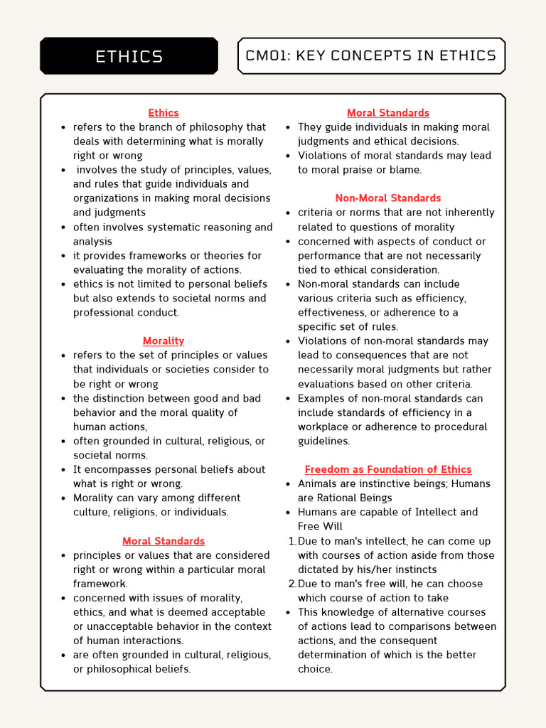 Key Concepts in Ethics Explained | PDF | Morality | Utilitarianism