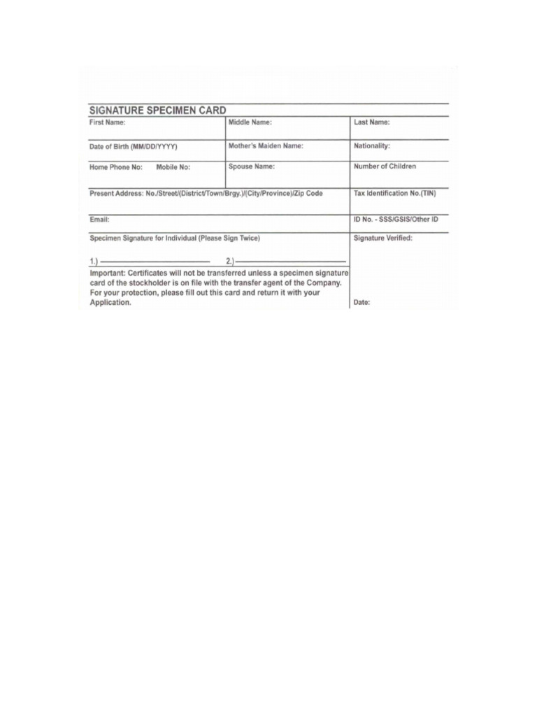 Sig Card Individual | PDF