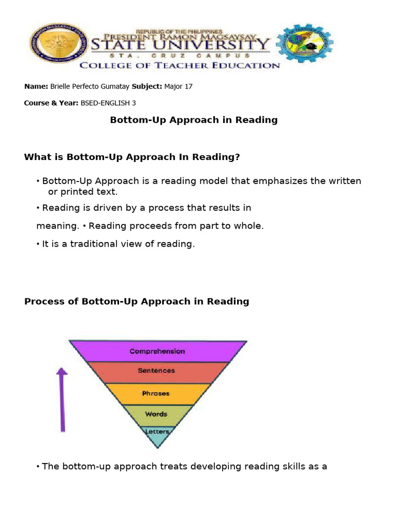 Bottom-Up Approach to Reading Explained | PDF