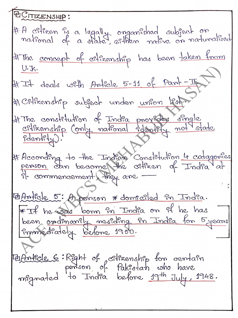 Understanding Indian Citizenship Laws | PDF | Qualifications ...