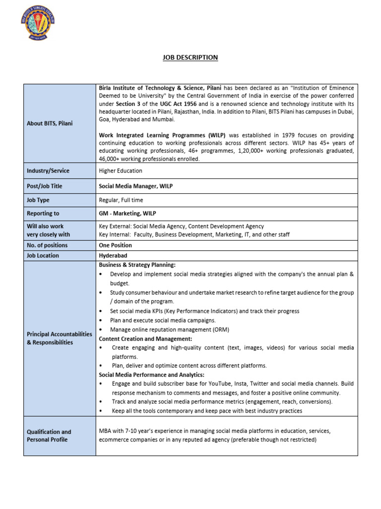 JD Manager Social Media | PDF | Communication | Human Communication