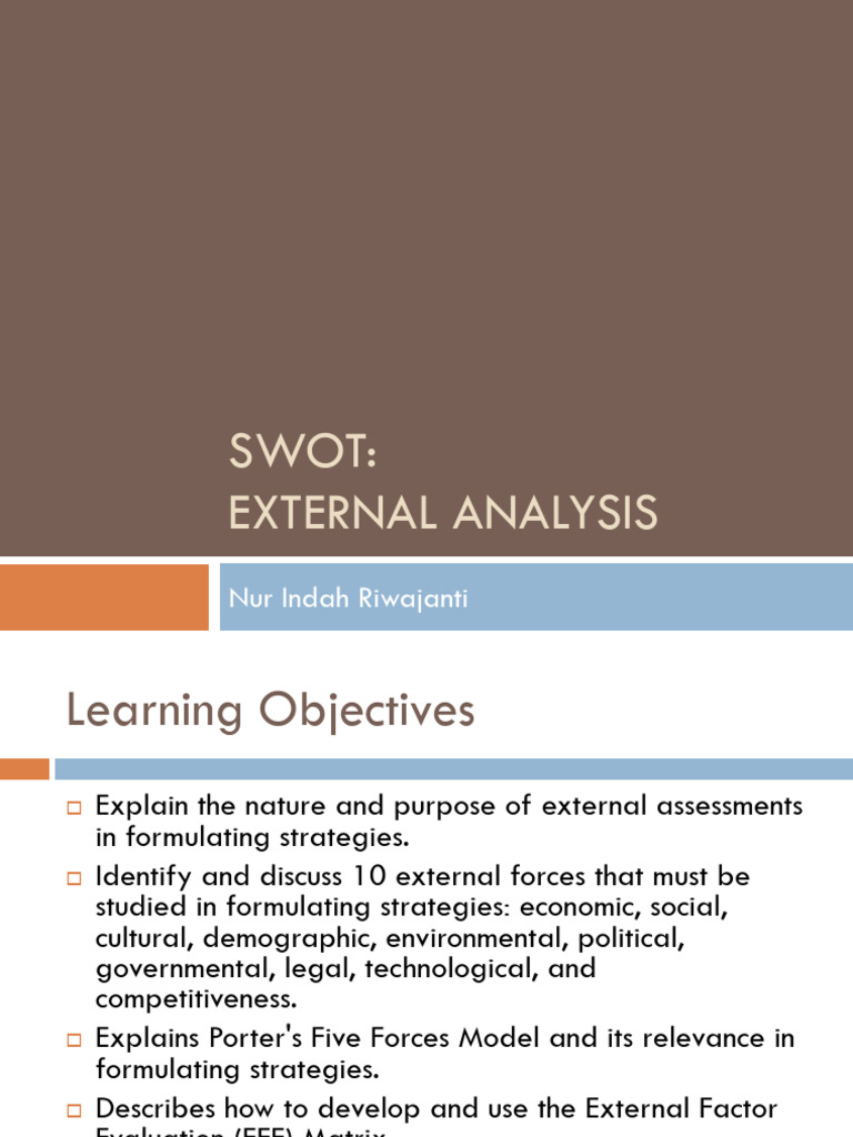 External Analysis English 2024 | PDF | Economics | Swot Analysis