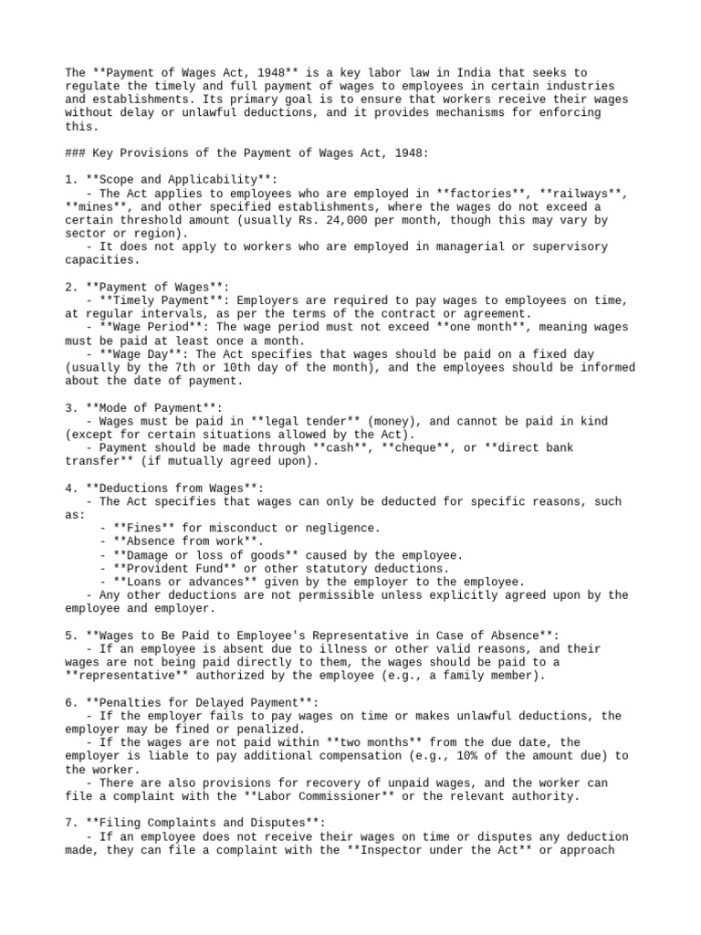 Labour Law 2 | PDF | Employment | Wage
