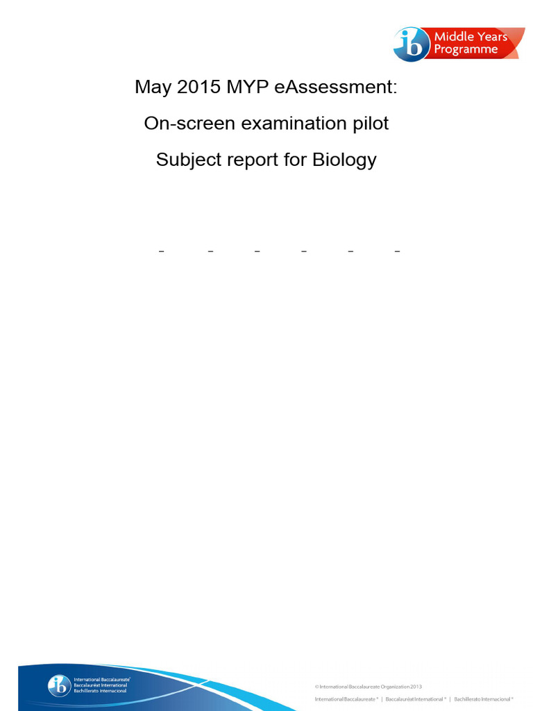May 2015 Biology Subject Report | PDF | Educational Assessment | Cognition