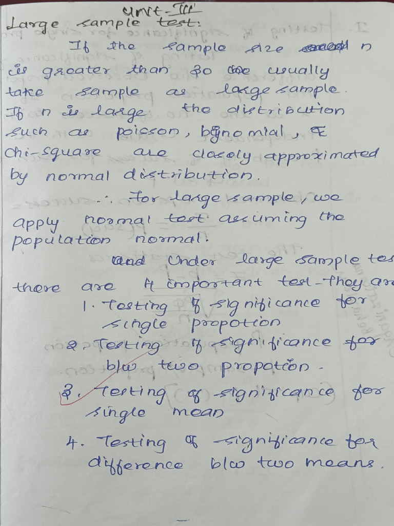 Unit 4 (Large Sample) | PDF