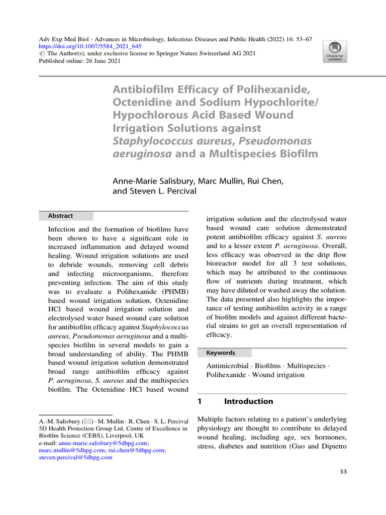 Antibiofilm Efficacy of Polihexanide, Octenidine and Sodium ...