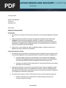 Regulatory Standards Bill submission