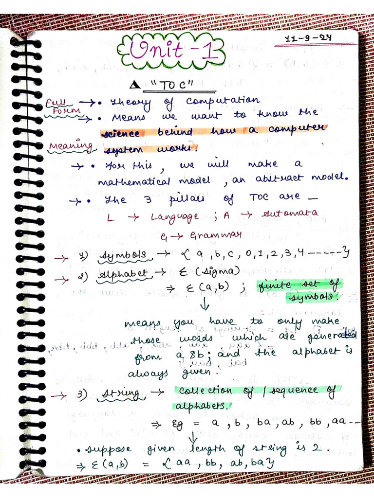 TOC Notes by Apoorva Mishra | PDF