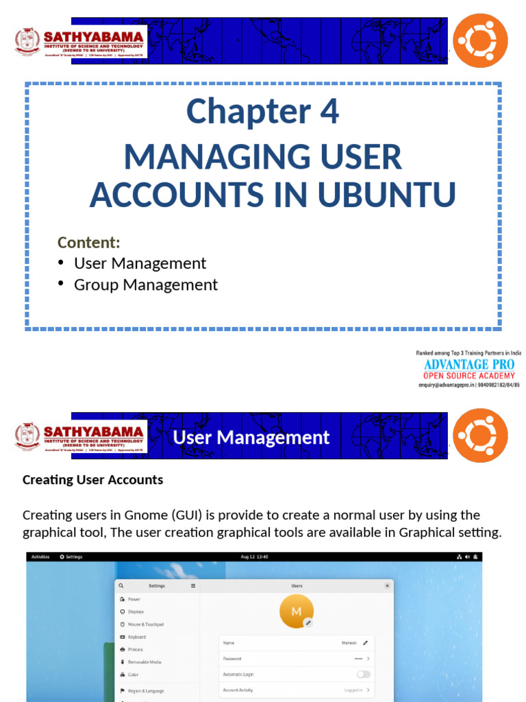 Managing User Accounts in Ubuntu | PDF | User (Computing) | Computer File