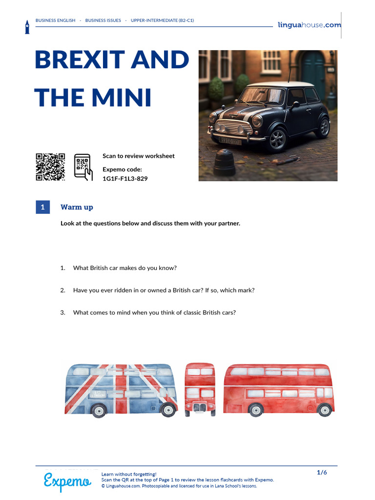 Brexit and The Mini British English Student B2 C1 | PDF | Brexit | Car