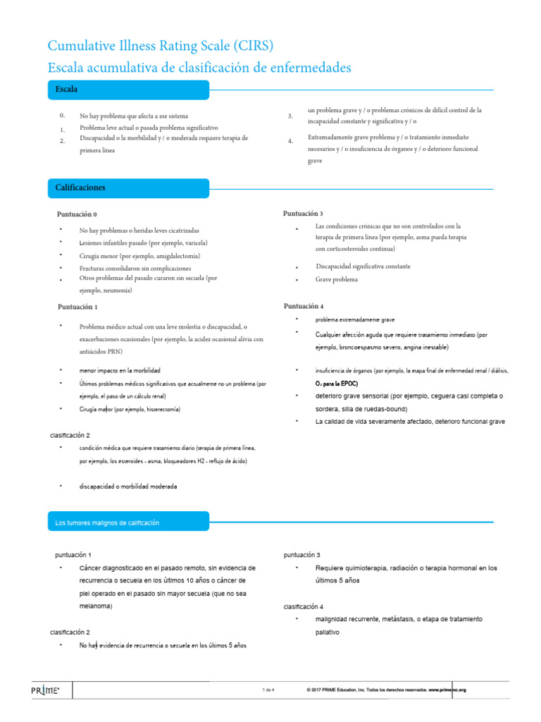 Clasificación de Enfermedades Cumulativas CIRS | PDF | Cáncer | Terapia