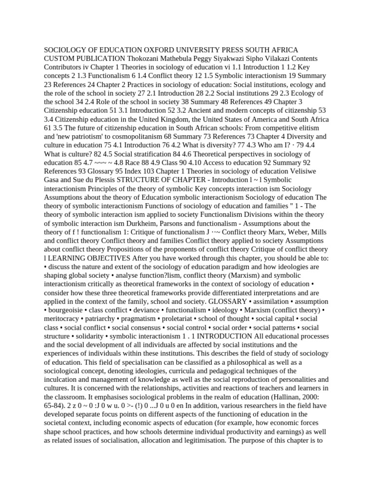 Sociology of Education Overview | PDF | Sociology | Émile Durkheim