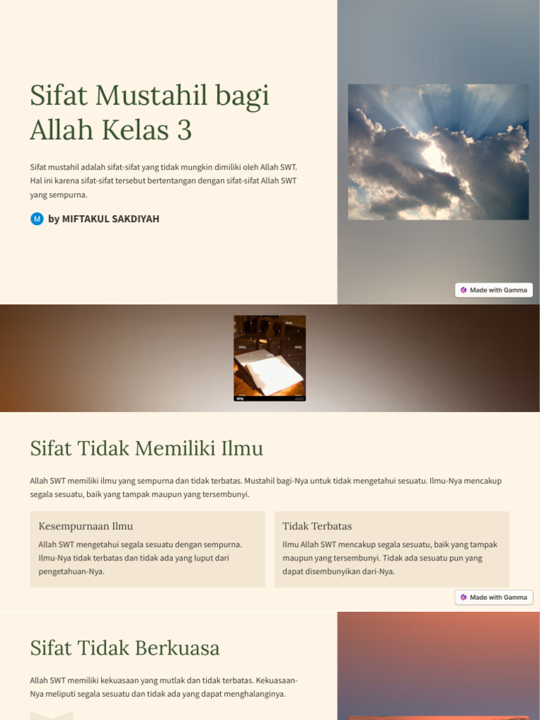 Sifat Mustahil Allah untuk Kelas 3 SD | PDF