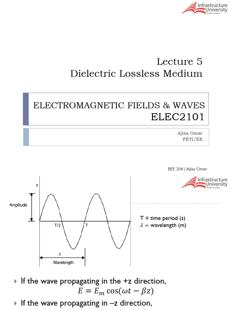 Lossless Dielectric Medium in Waves | PDF | Waves | Physical Quantities