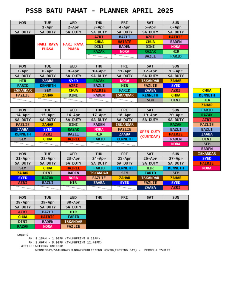 Sa Planner April 2025 | PDF