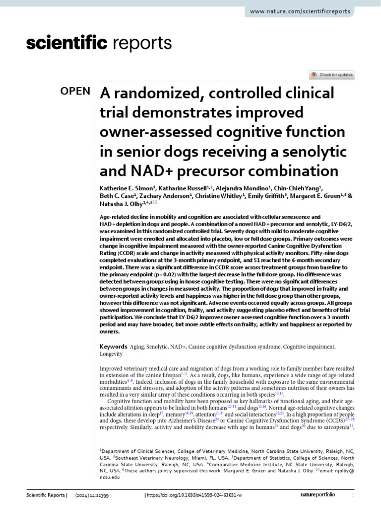 A Randomized, Controlled Clinical Trial Demonstrates Improved Owner ...