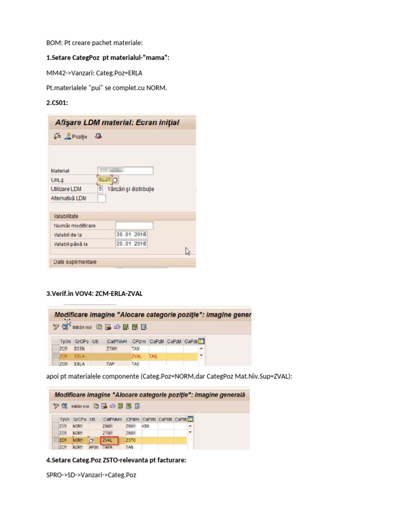 SAP HowTo Creare BOM | PDF