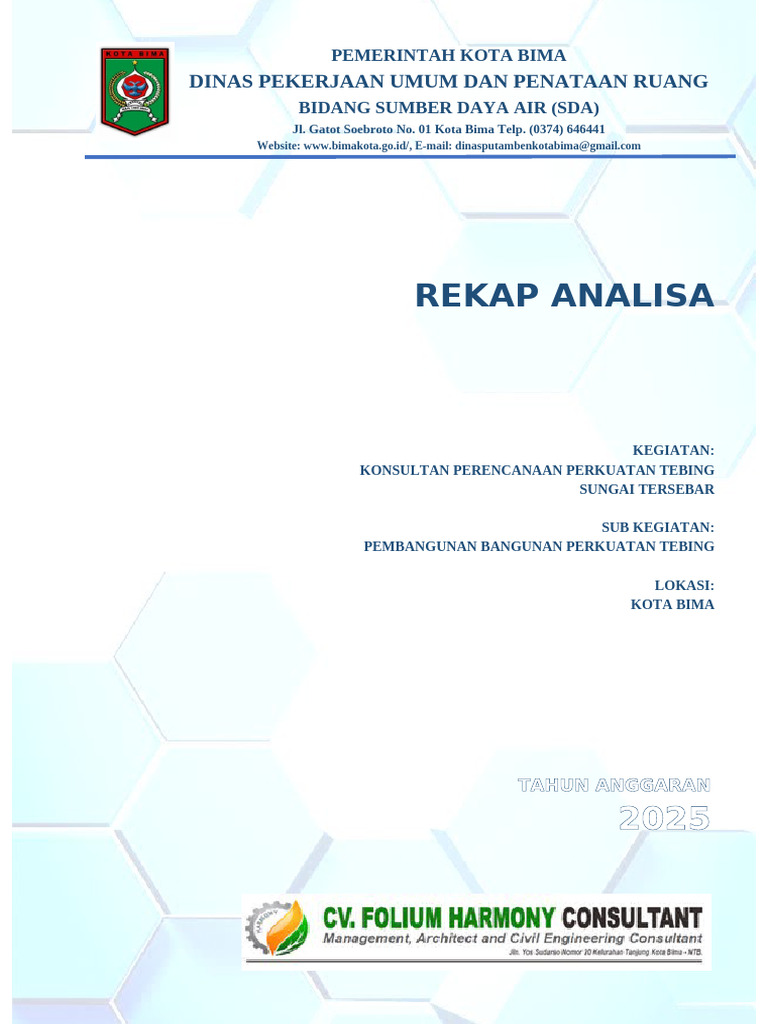 COVER Rekap Analisa | PDF