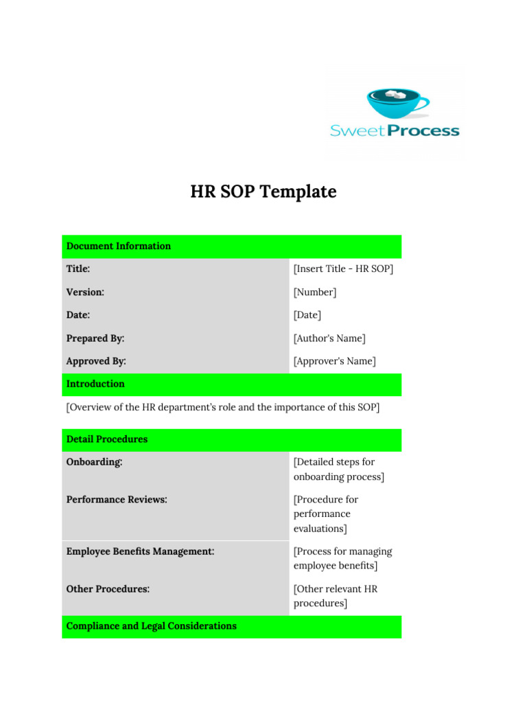 HR SOP Template Overview | PDF