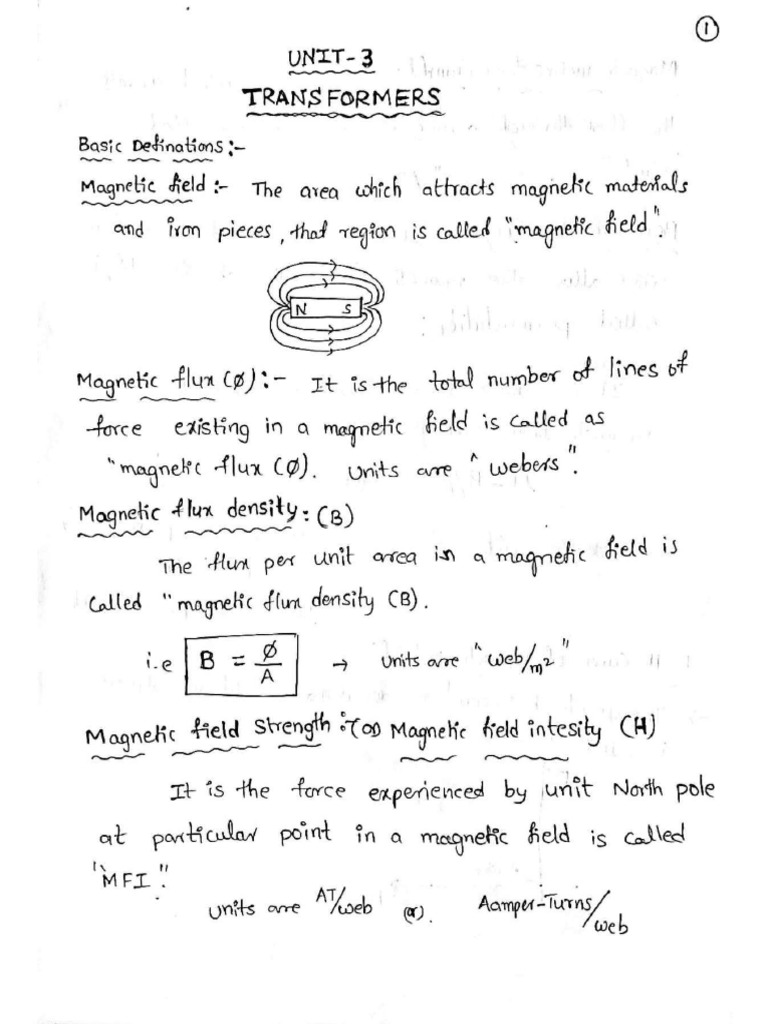 BEE Unit 3 - Transformer | PDF