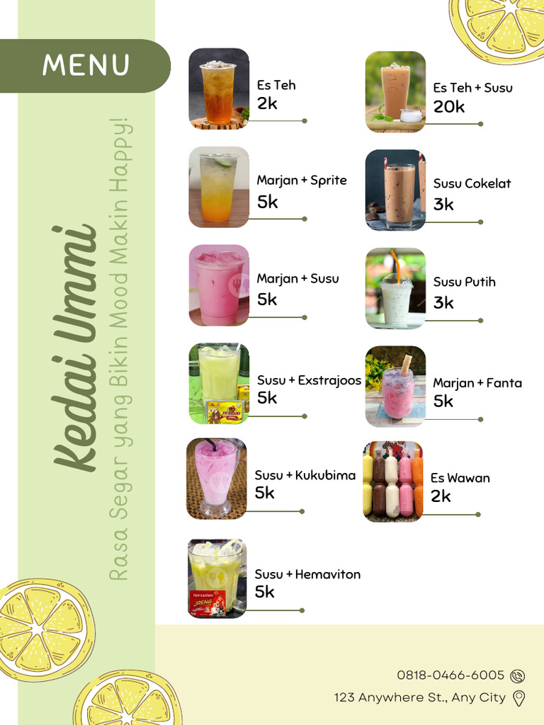 Menu Kafe Minuman Jus Buah Segar Kedai Foto - 20250415 - 064242 - 0000 ...