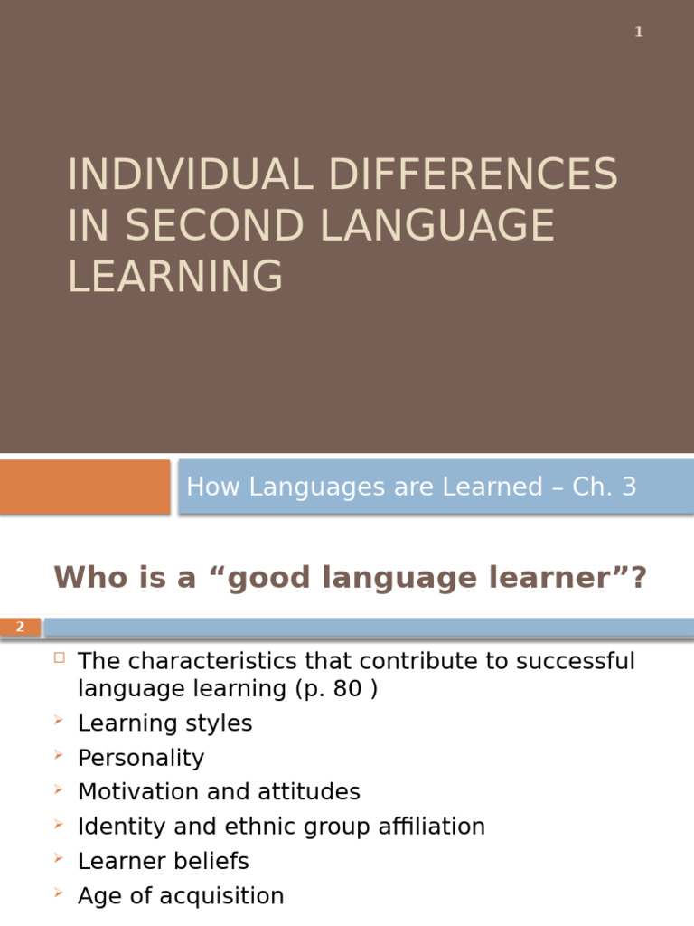 Week 7 - Ch3 2 | PDF | Second Language | Second Language Acquisition